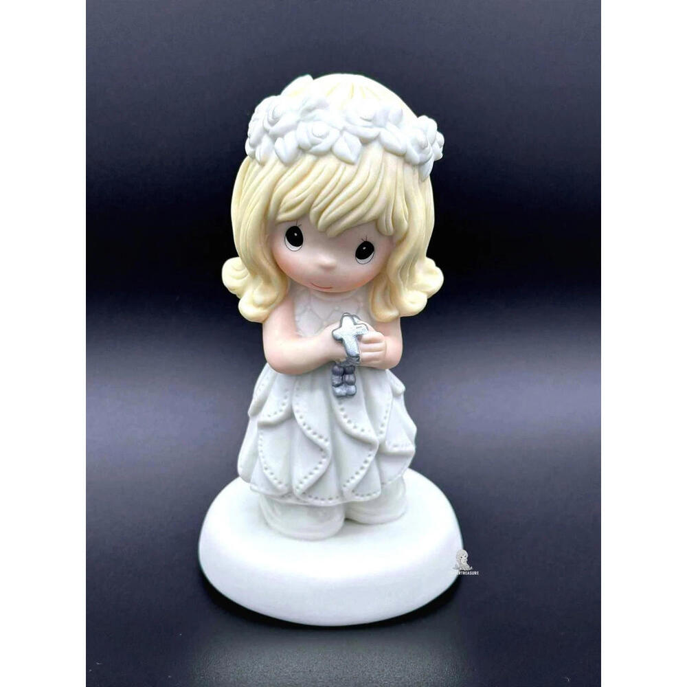 Precious Moments Girl Figurine with Rosary and Flower Crown